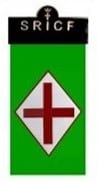 Second Order A green rectangle with a white diamond centered, featuring a red cross. At the top, a black band displays the letters S R I C F in white with a small white cross above the “I”.